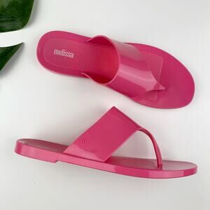 Melissa Sandals Slip On Thong Flats Pink Jelly Women's 8